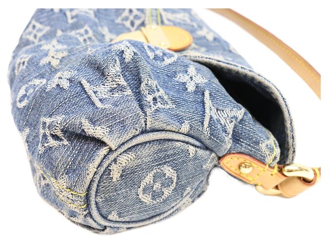 Borsa a spalla Mini Pleaty in denim Monogram Louis Vuitton - vista 9