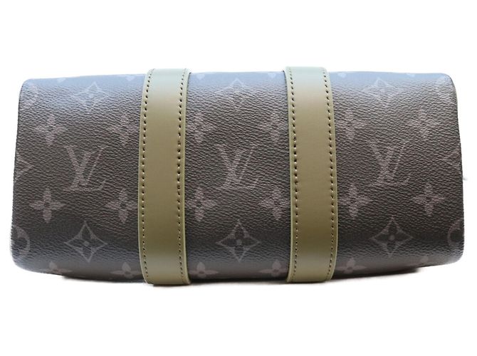 Louis Vuitton Monogram Eclipse Khaki Green Keepall Bandoulière 25 Cachi - vista 5