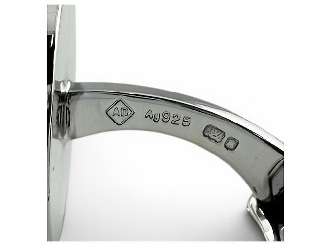 Alfred Dunhill Gemelli rotondi Dunhill JSB8201H Onyx Coin Nero Argento - vista 7