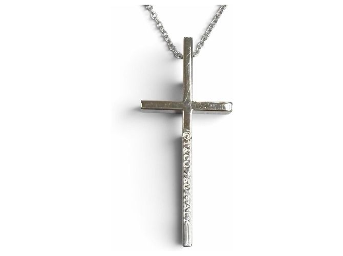 Autre Marque Collana Croce Tiffany & Co. in Oro Bianco 18K D'oro - vista 4