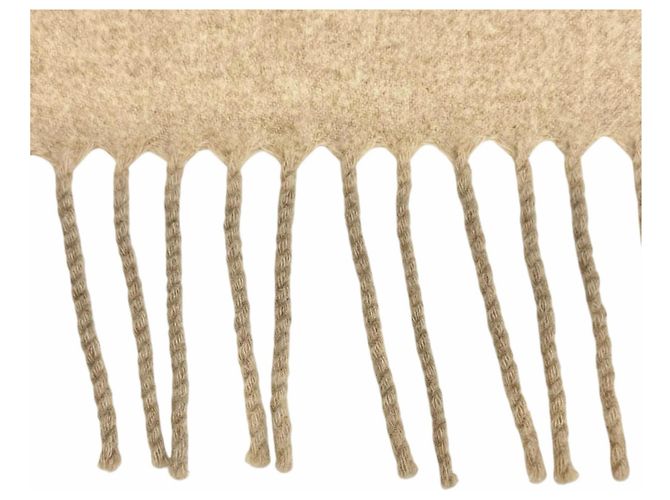 Hermès Hermes Kaschmir-Schal mit gesticktem Logo Beige - Ansicht 3