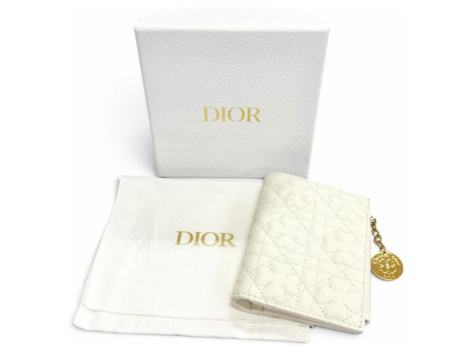 Cartera compacta bi-fold Lady Dahlia Christian Dior Crudo - vista 2