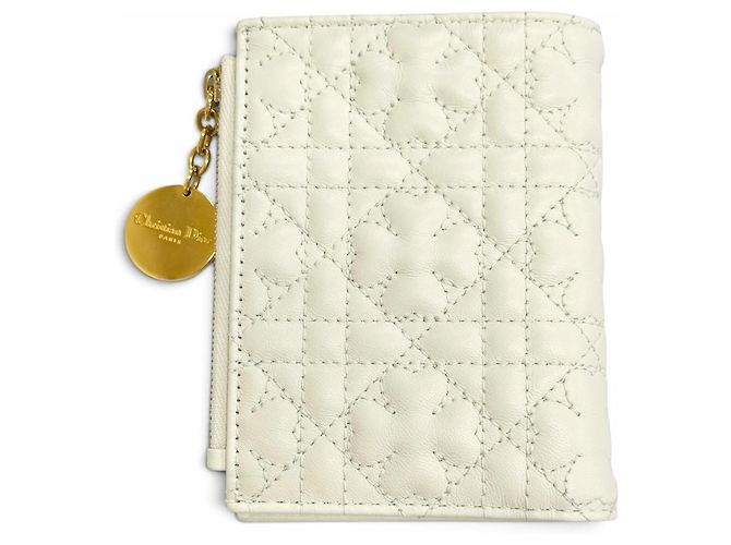 Cartera compacta bi-fold Lady Dahlia Christian Dior Crudo - vista 3