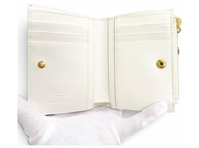 Cartera compacta bi-fold Lady Dahlia Christian Dior Crudo - vista 5