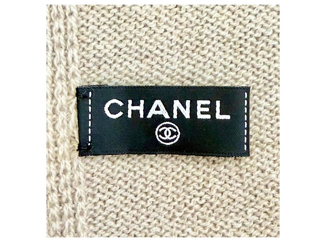 Chanel beige Kaschmir-Stola - Ansicht 6