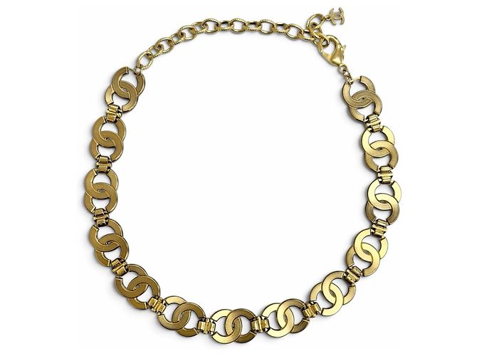 Chanel A21V Coco Mark Rhinestone Choker Necklace Golden - view 4