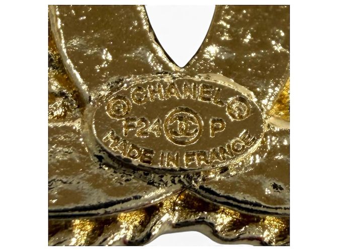 Pendientes de metal Chanel F24P Coco Mark Negro Dorado - vista 5