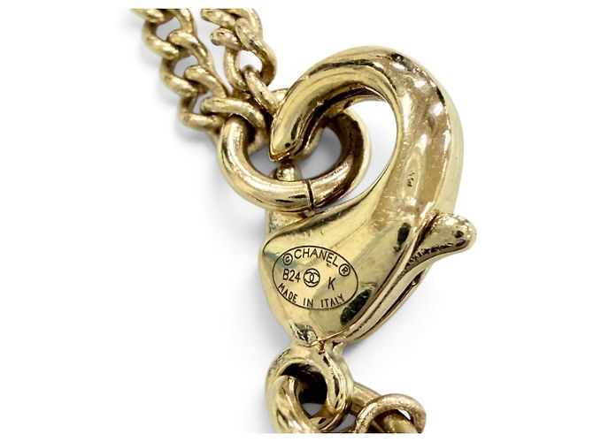 Collar Chanel B24K ABE650 Coco Mark con cinta y strass Dorado - vista 10
