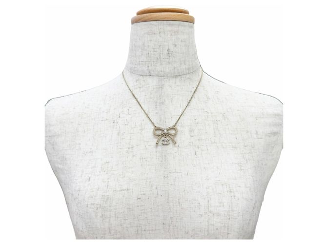 Collar Chanel B24K ABE650 Coco Mark con cinta y strass Dorado - vista 3