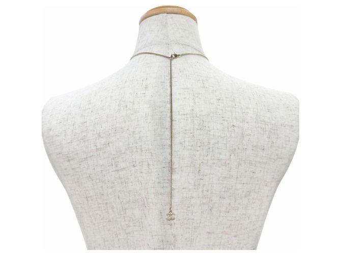 Collar Chanel B24K ABE650 Coco Mark con cinta y strass Dorado - vista 4