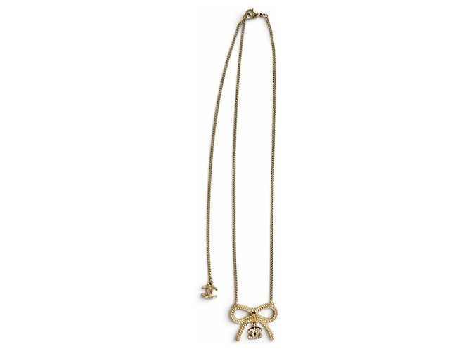 Collar Chanel B24K ABE650 Coco Mark con cinta y strass Dorado - vista 5