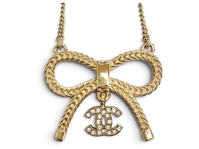 Collar Chanel B24K ABE650 Coco Mark con cinta y strass Dorado - vista 6