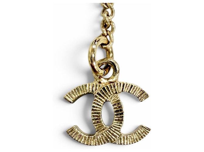 Collar Chanel B24K ABE650 Coco Mark con cinta y strass Dorado - vista 8