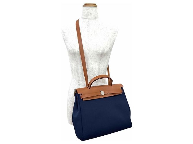 Hermès Hermes Herbag Zip 31 PM Schultertasche Blau - Ansicht 2