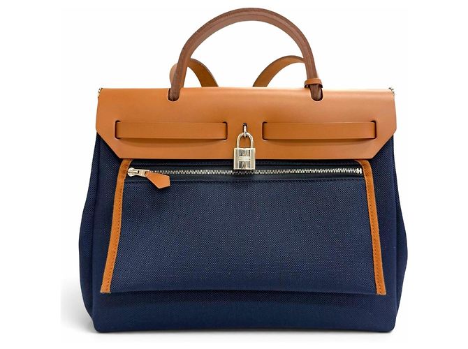 Hermès Hermes Herbag Zip 31 PM Schultertasche Blau - Ansicht 4