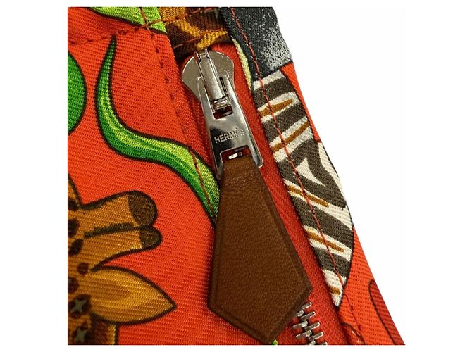 Hermès Borsa a tracolla HERMES Silky City 33 PM La Marche du Zambeze Rosso Arancione - vista 10