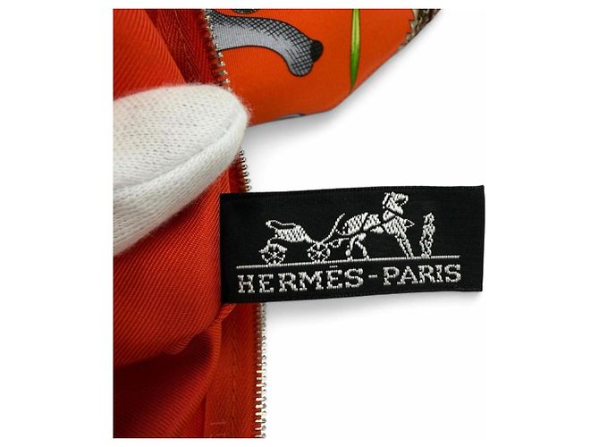 Hermès Borsa a tracolla HERMES Silky City 33 PM La Marche du Zambeze Rosso Arancione - vista 11