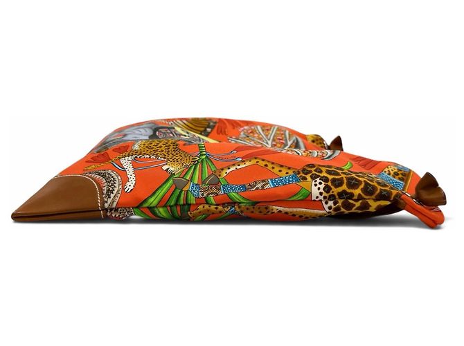 Hermès Borsa a tracolla HERMES Silky City 33 PM La Marche du Zambeze Rosso Arancione - vista 5