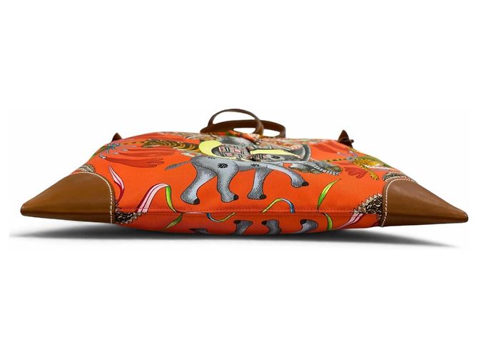 Hermès Borsa a tracolla HERMES Silky City 33 PM La Marche du Zambeze Rosso Arancione - vista 6