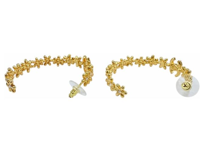Pendientes de aro Chanel I32A Coco Mark Flower Dorado - vista 4