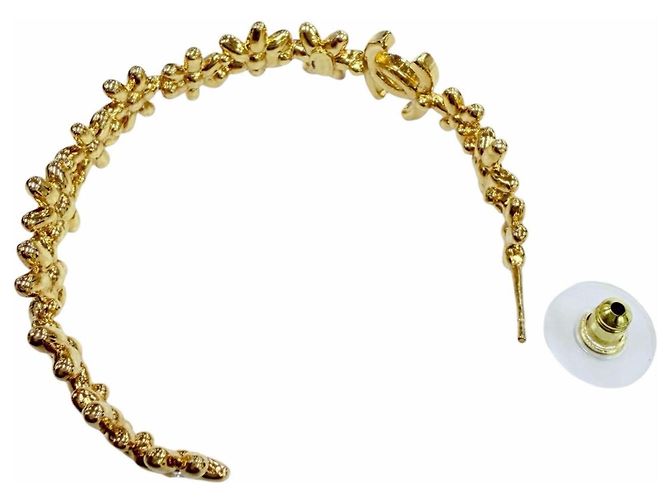 Pendientes de aro Chanel I32A Coco Mark Flower Dorado - vista 5