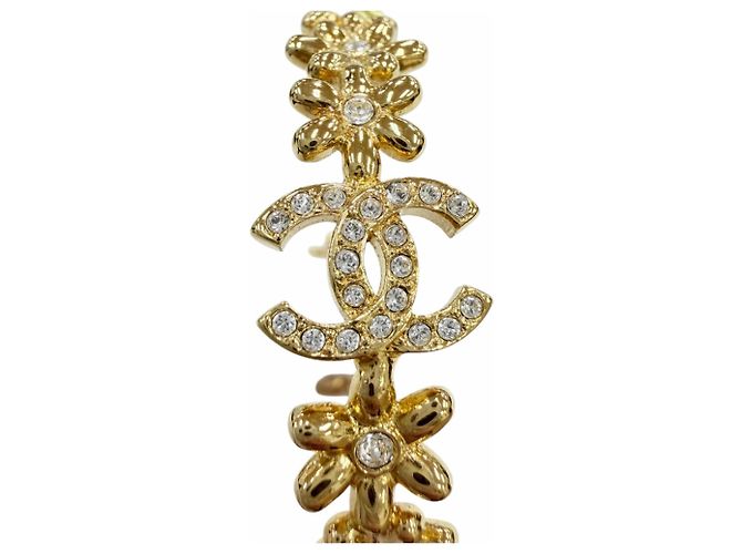 Pendientes de aro Chanel I32A Coco Mark Flower Dorado - vista 6