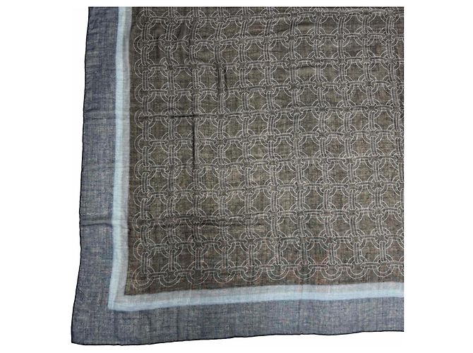 Echarpe Hermès Carré Géant em cashmere e seda Azul Azul marinho - vista 6