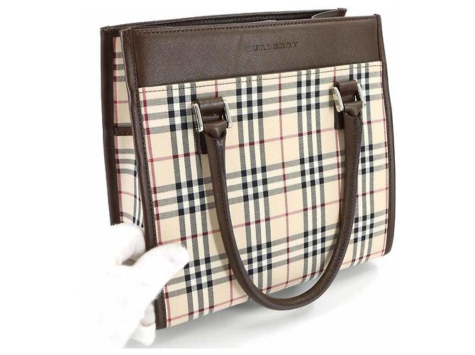 Bolsa de mão Burberry Nova Check Marrom Bege - vista 10