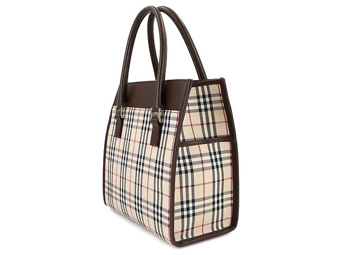 Bolsa de mão Burberry Nova Check Marrom Bege - vista 5