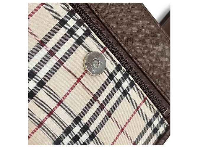 Burberry Nova Check Schultertasche Braun Beige - Ansicht 10