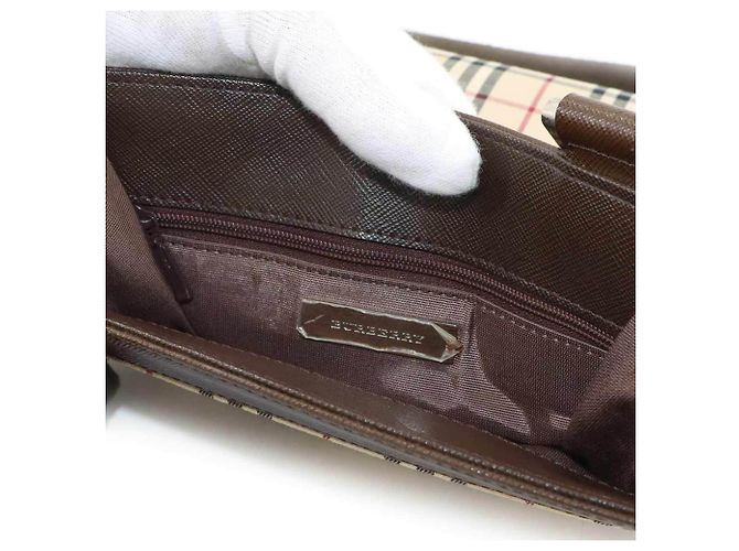 Burberry Nova Check Schultertasche Braun Beige - Ansicht 7