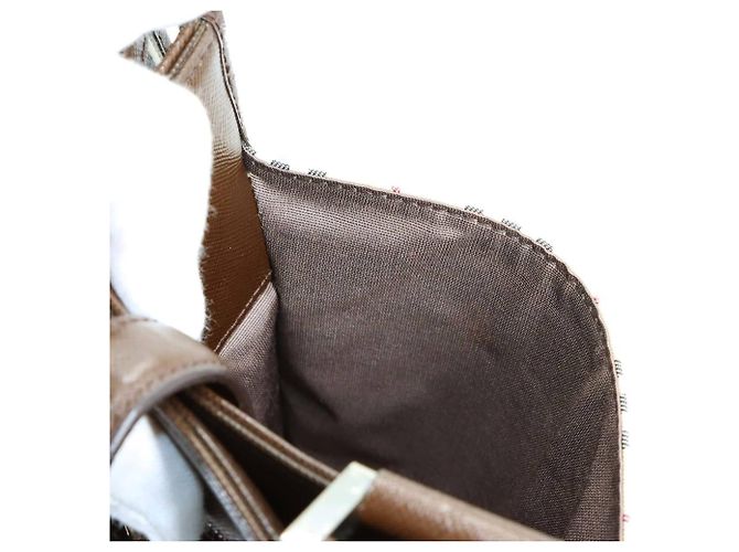 Burberry Nova Check Schultertasche Braun Beige - Ansicht 9