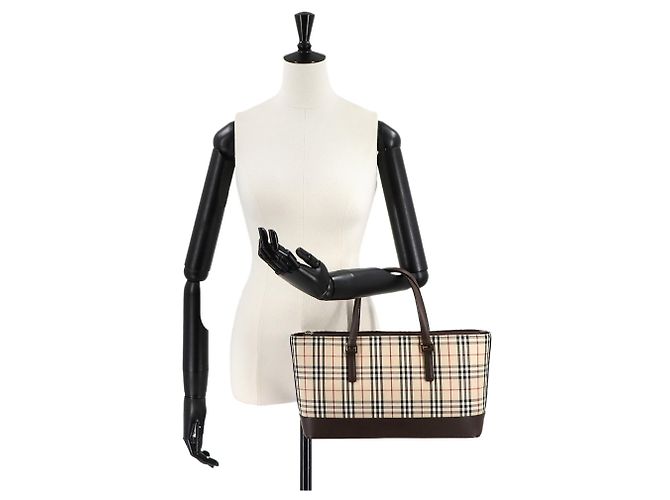Borsa Burberry Nova Check Marrone Beige - vista 11