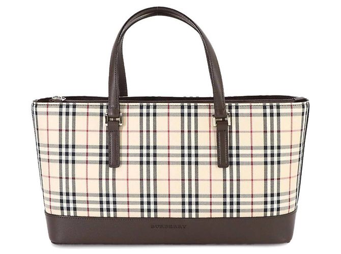 Borsa Burberry Nova Check Marrone Beige - vista 2