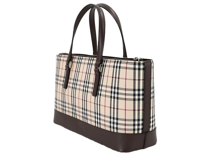 Borsa Burberry Nova Check Marrone Beige - vista 4
