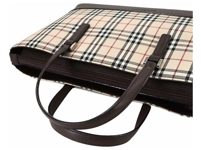 Borsa Burberry Nova Check Marrone Beige - vista 6