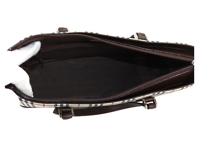 Borsa Burberry Nova Check Marrone Beige - vista 7