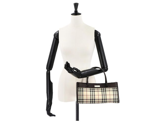 Bolso de mano Burberry Nova Check Castaño Beige - vista 10