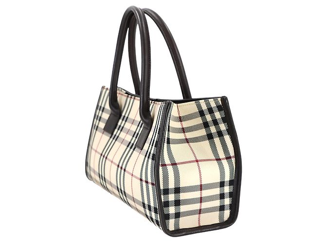 Bolso de mano Burberry Nova Check Castaño Beige - vista 4