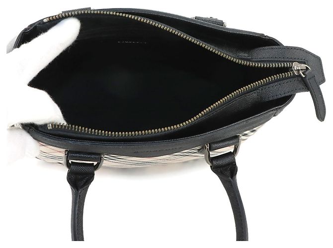 Bolso Burberry Nova Check Negro Beige - vista 7