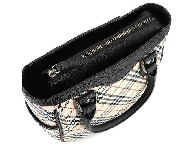 Bolso Burberry Nova Check Negro Beige - vista 9