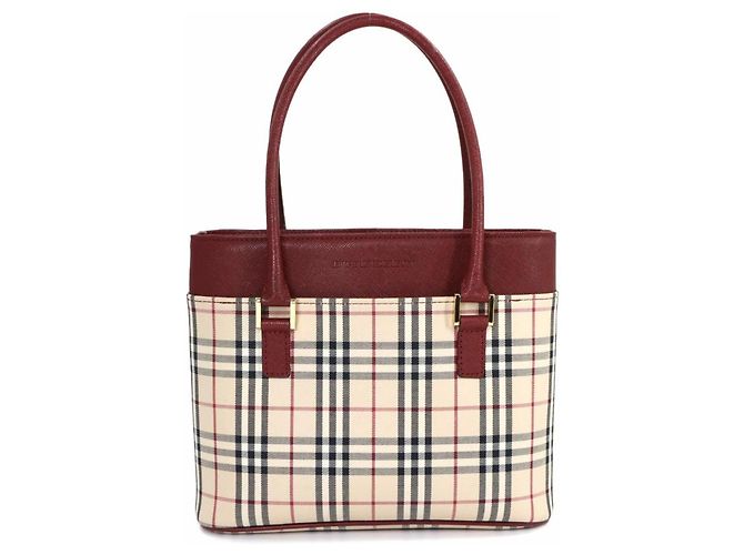 Borsa Burberry Nova Check Beige Bordò - vista 2