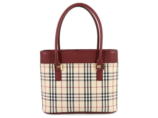 Borsa Burberry Nova Check Beige Bordò - vista 3