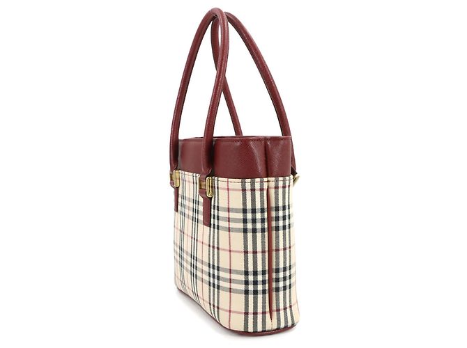 Borsa Burberry Nova Check Beige Bordò - vista 4