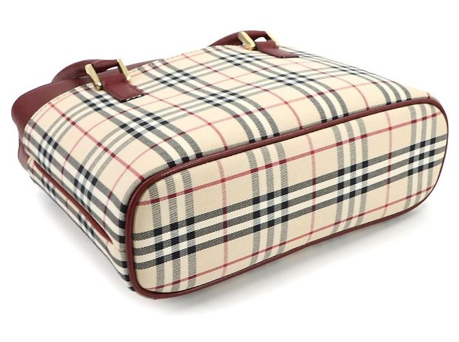 Borsa Burberry Nova Check Beige Bordò - vista 5