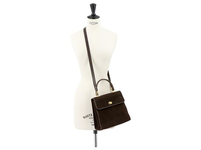 Bally gesteppte 2-Way Handtasche aus braunem Wildleder - Ansicht 10