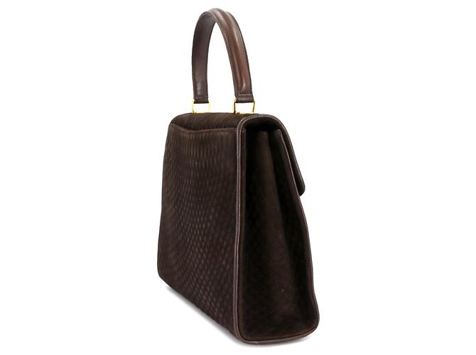Bally gesteppte 2-Way Handtasche aus braunem Wildleder - Ansicht 3
