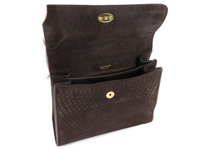Bally gesteppte 2-Way Handtasche aus braunem Wildleder - Ansicht 6