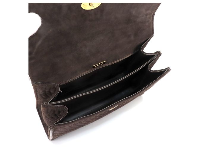 Bally gesteppte 2-Way Handtasche aus braunem Wildleder - Ansicht 7