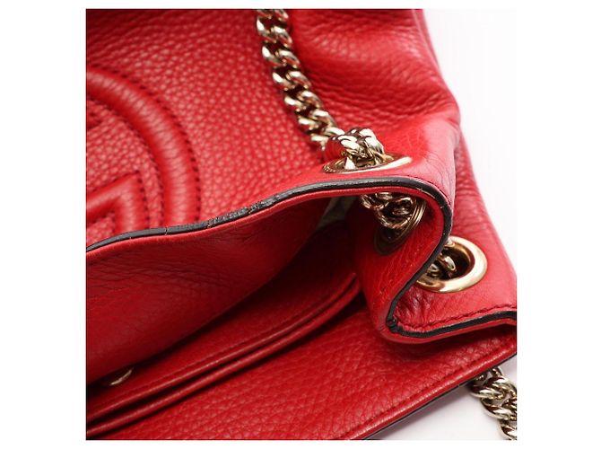 Borsa a tracolla Gucci Soho in pelle rossa Rosso - vista 8